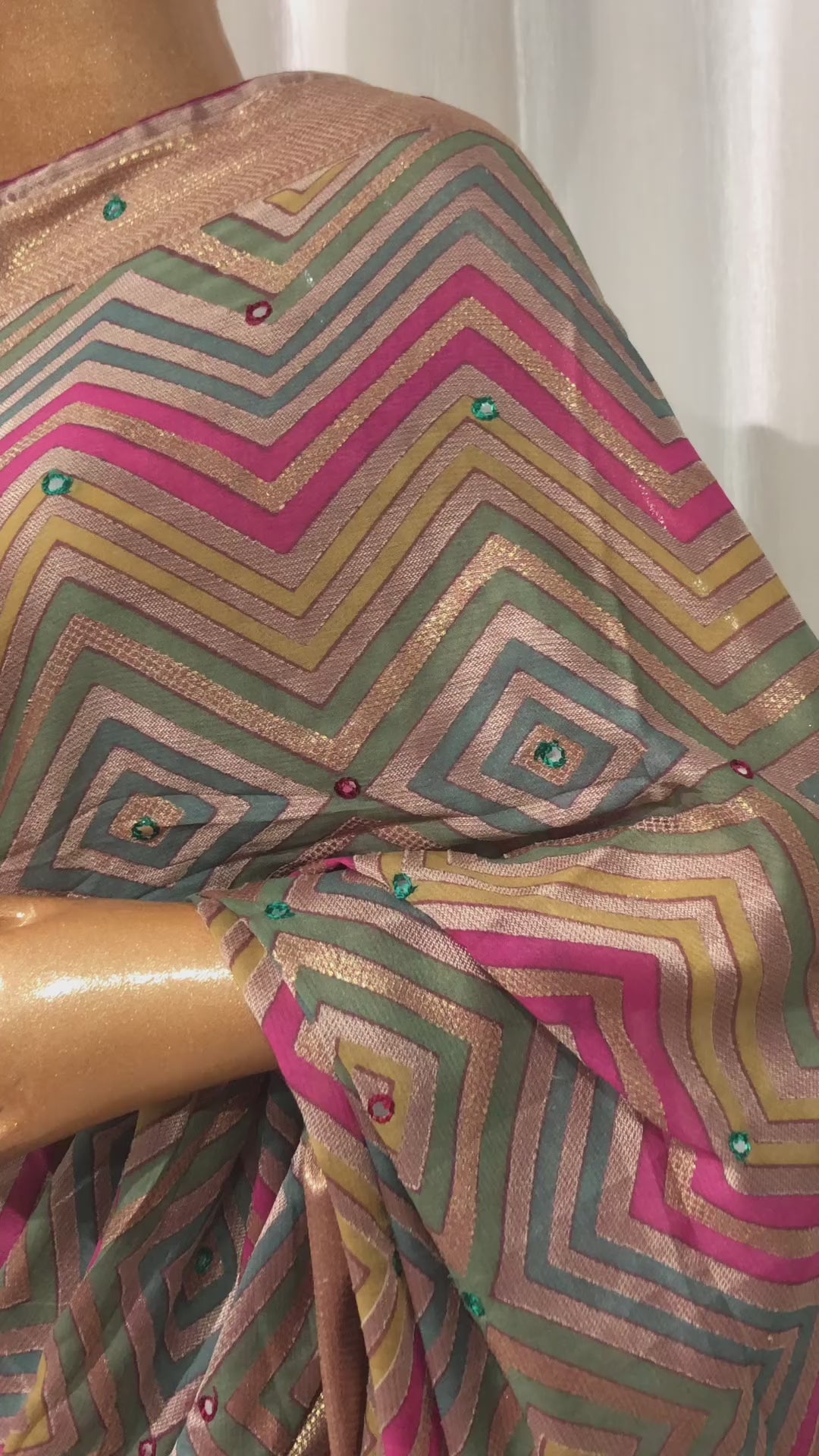 Brasso Saree With Zari Work Banarasi Border - BFSLA12