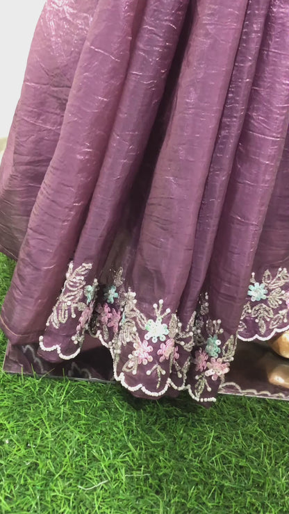 Kurdana Hand Work HO Silk Saree - BFSLA93