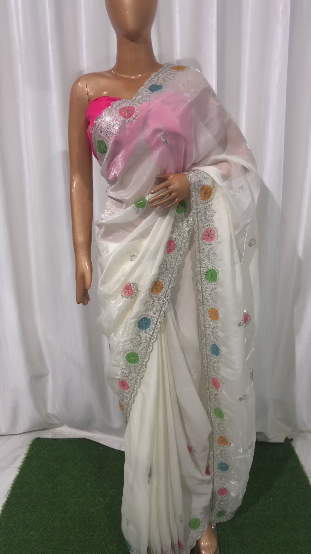 Crystel Tissue Embroidered Saree - BFSLA88