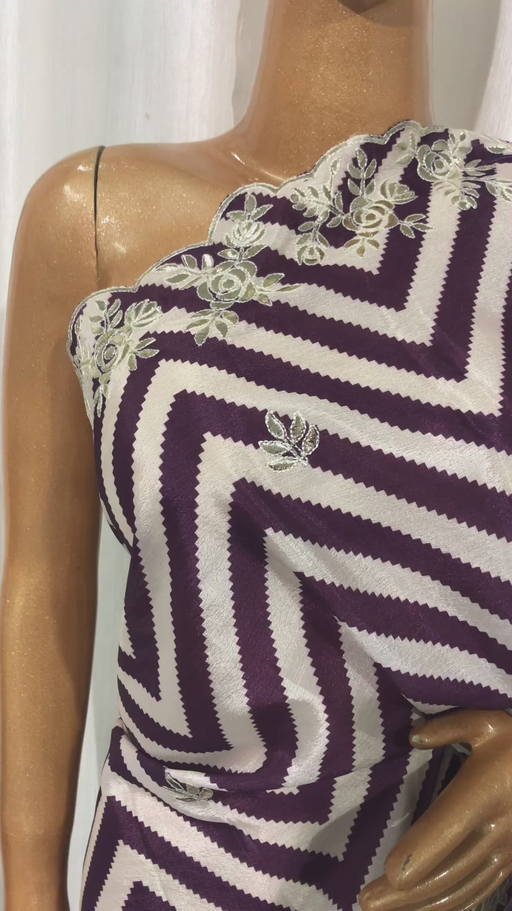 Crape Silk Machine Gota Work Saree - BFSLA24