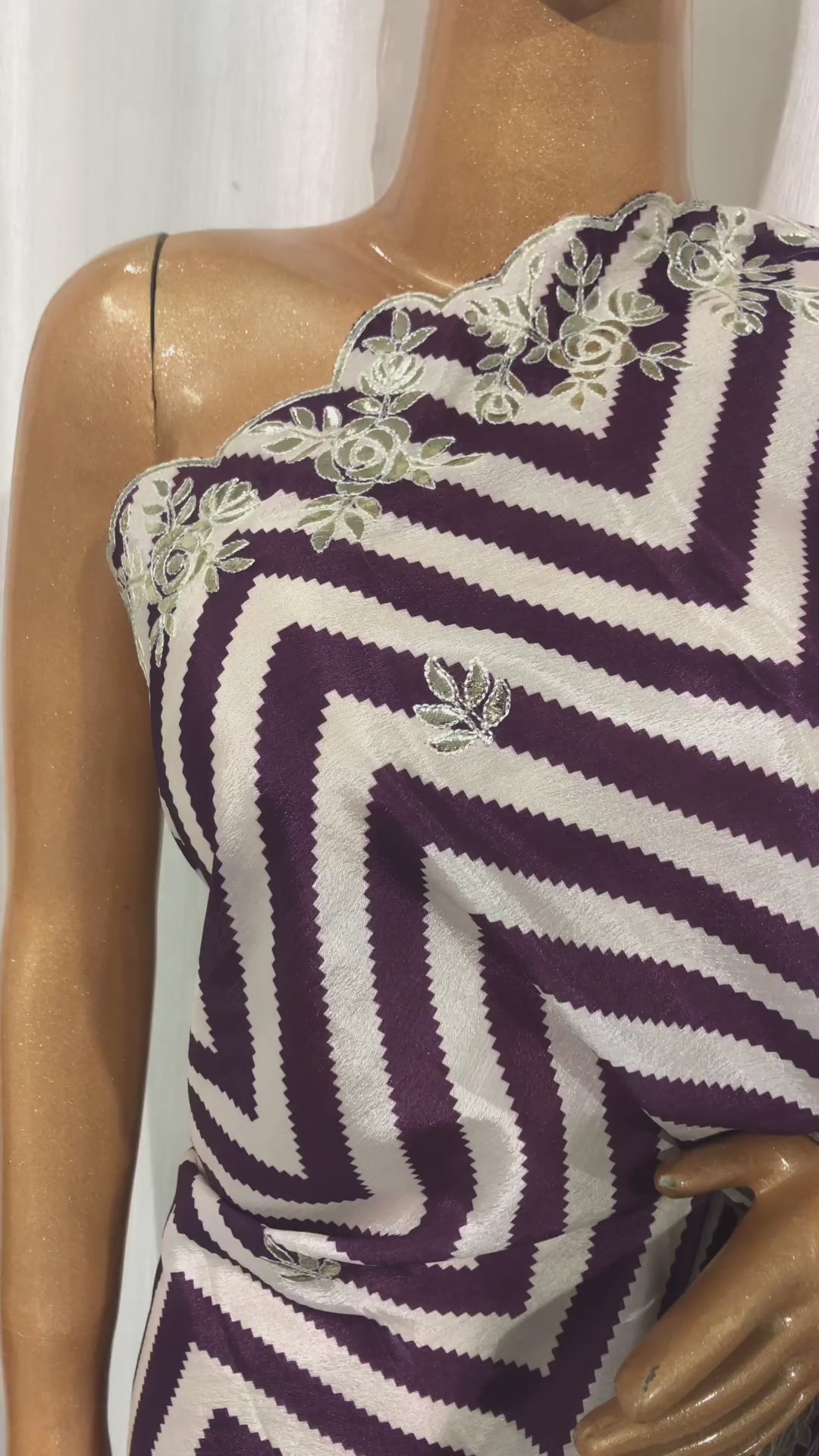 Crape Silk Machine Gota Work Saree - BFSLA24
