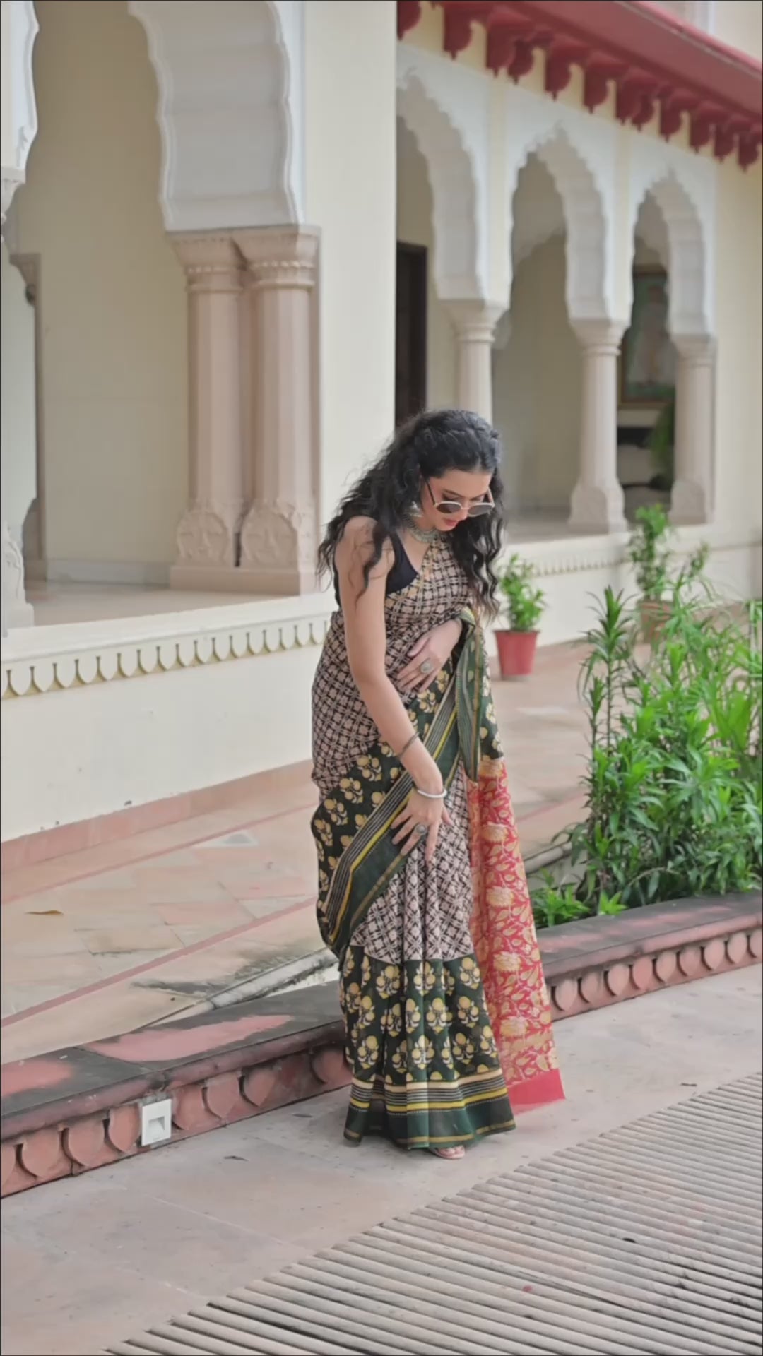 Chanderi Silk Block Printed Saree With Blouse Piece - BFSCSA6