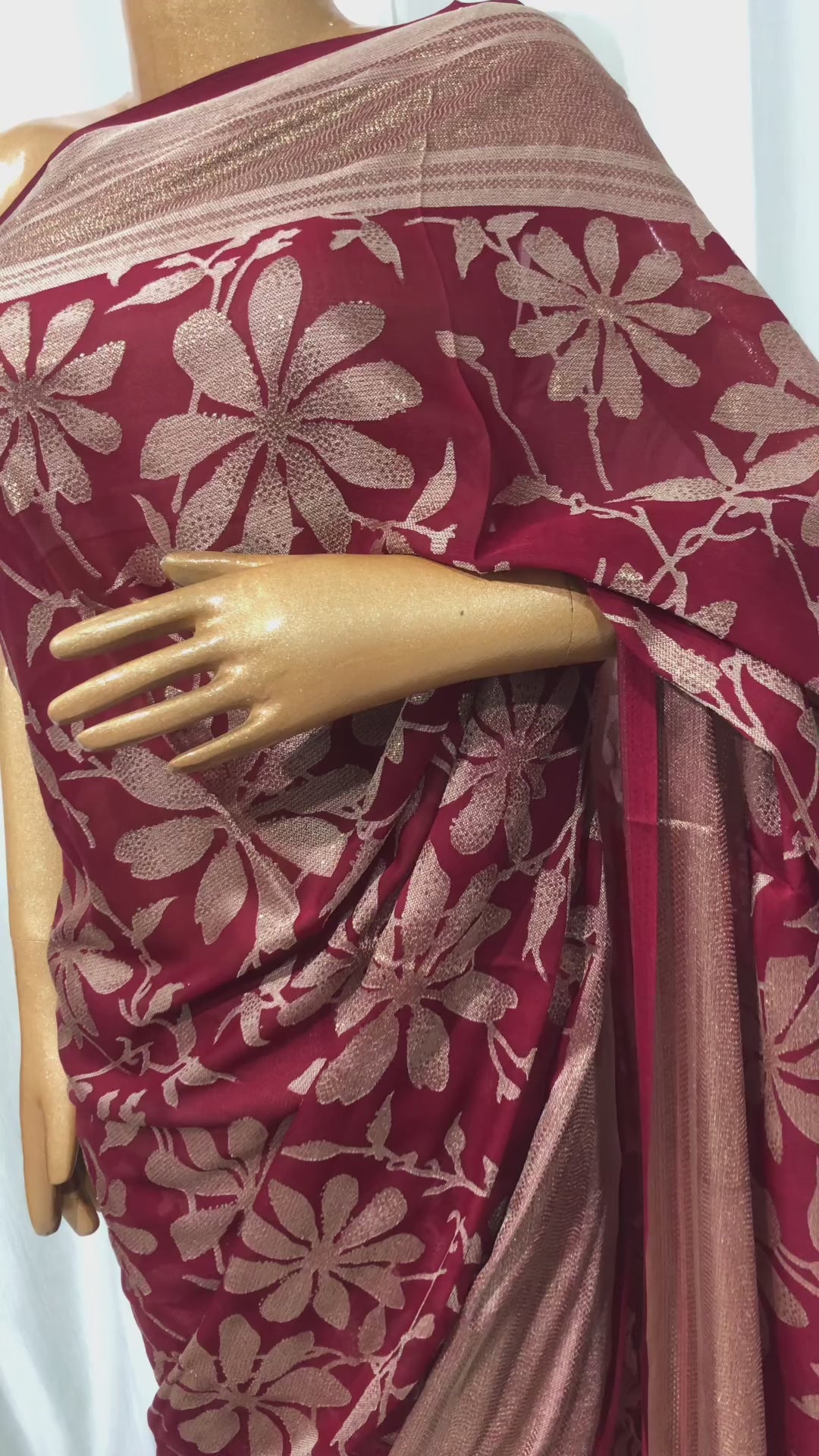 Brasso Saree With Zari Work Banarasi Border - BFSLA9